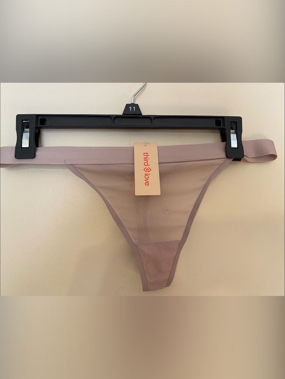 ThirdLove Dusty Mauve/Lavender Sheer Thong Sz Large NWT